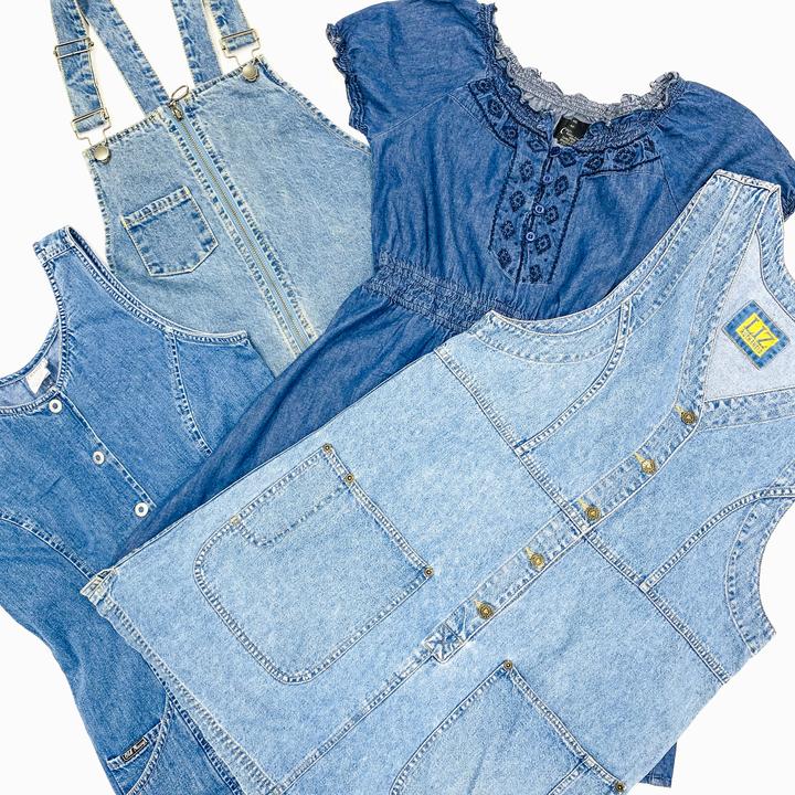 10KG Vintage Denim Dresses & Skirts Mix