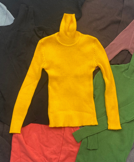 10KG Vintage Turtleneck Ribbed Knitwear